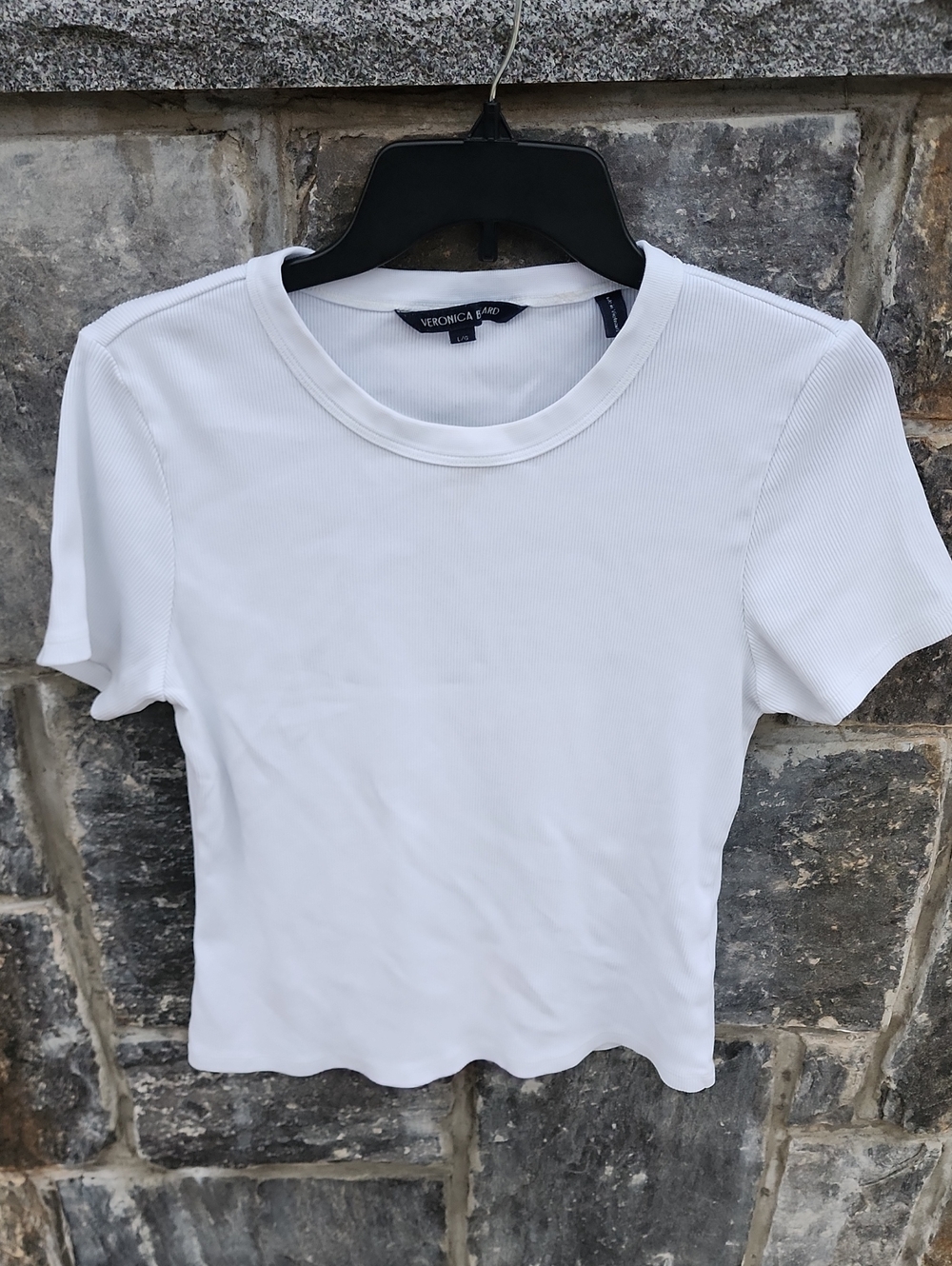 Veronica Beard Ribbed Crew Neck T-shirt sz Large